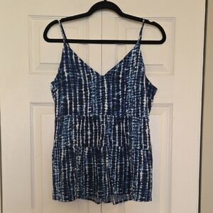 Old Navy Blue and White Tie-Dye Camisole